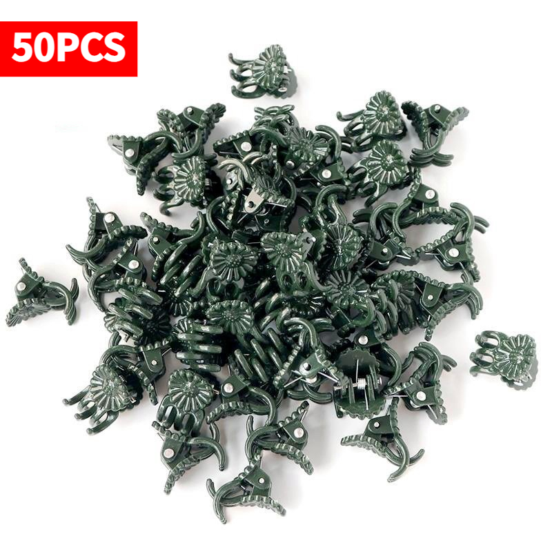 Gardening Tools For Vines - 50 Buah Penjepit Tanaman Hijau Tua