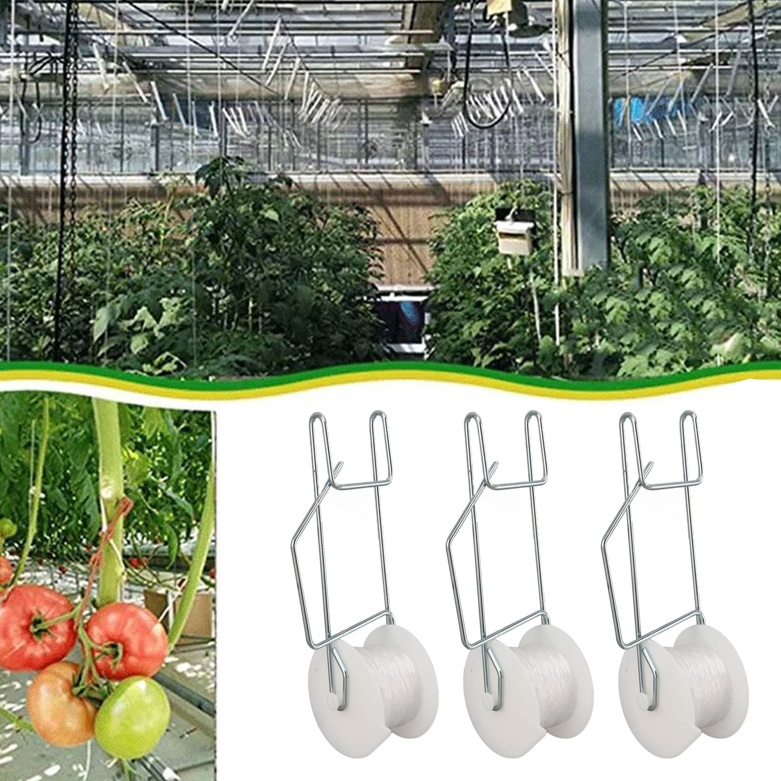 Gardening Tools Essential - 6-50pcs Pengait Penyangga Tomat dengan Rol