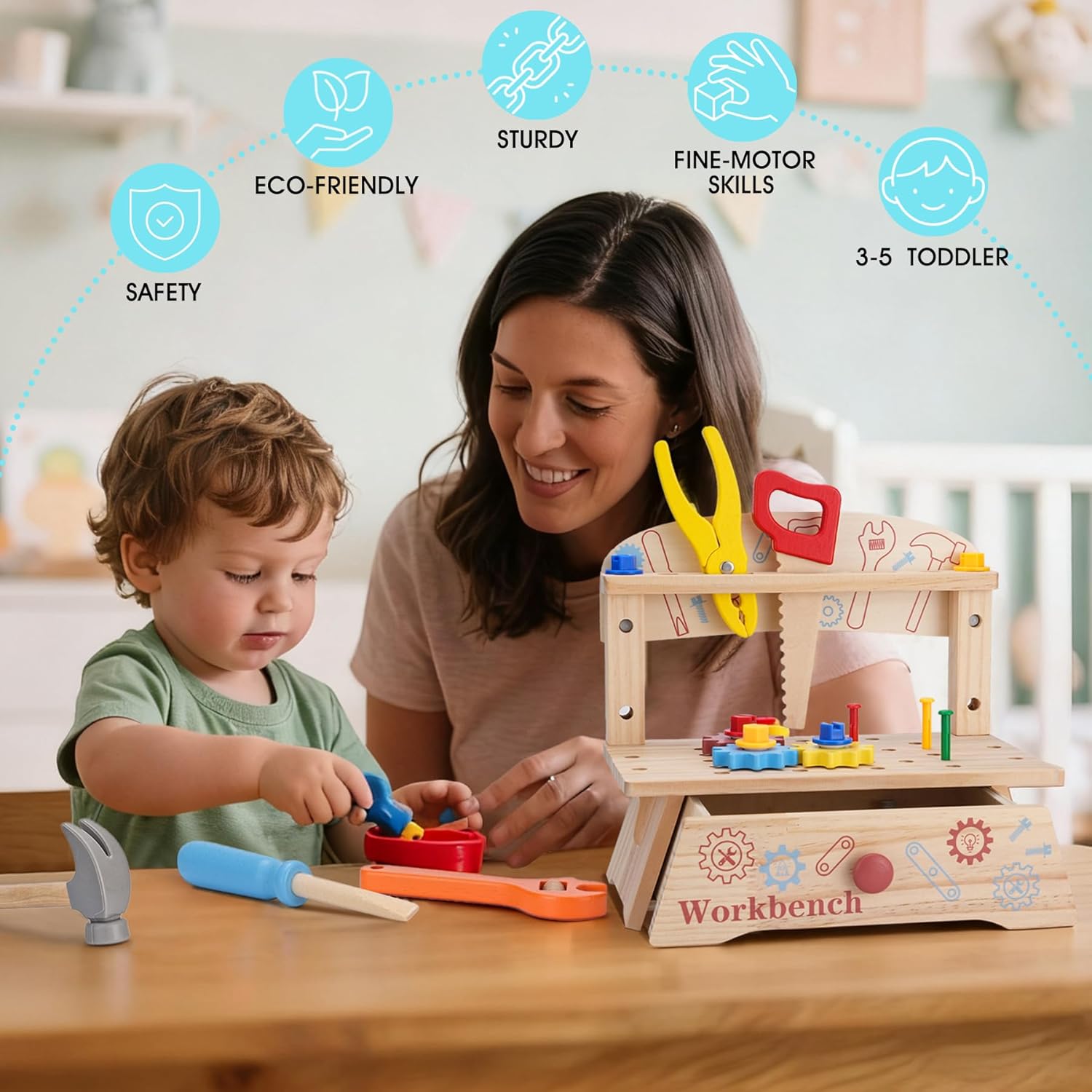 Bangku Perkakas Kayu untuk Ana - Gardening Tools Kids Set ulasan dan harga