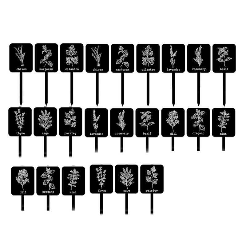 24 Buah Label Tanaman Akrilik  - Gardening Tools With Names ulasan dan harga