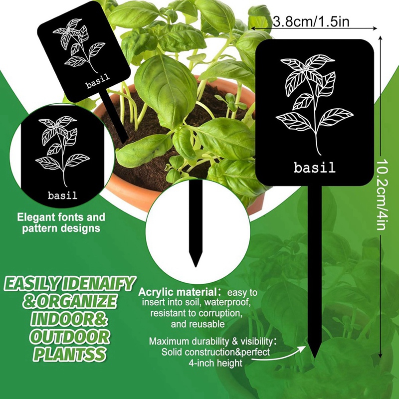 24 Buah Label Tanaman Akrilik  - Gardening Tools With Names ulasan dan harga