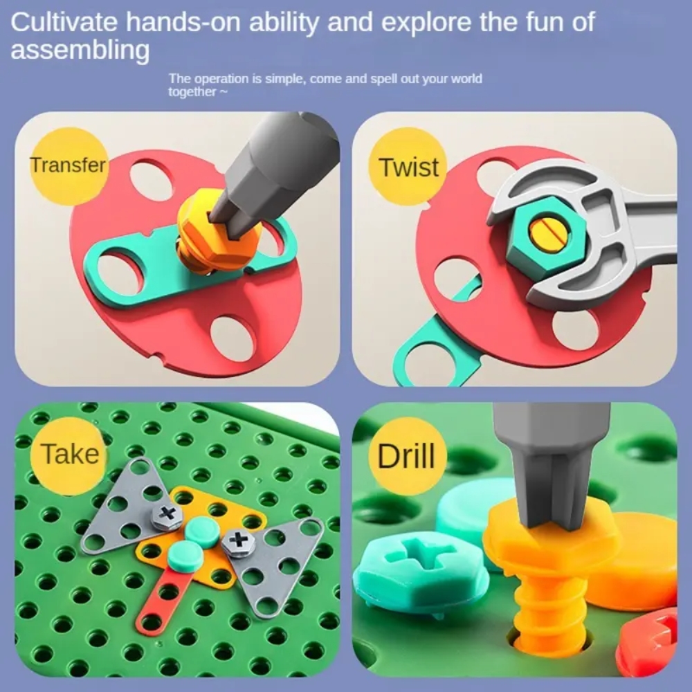 450 Pcs Kids STEM Drill Set Cr - Gardening Tools Kids Set ulasan dan harga